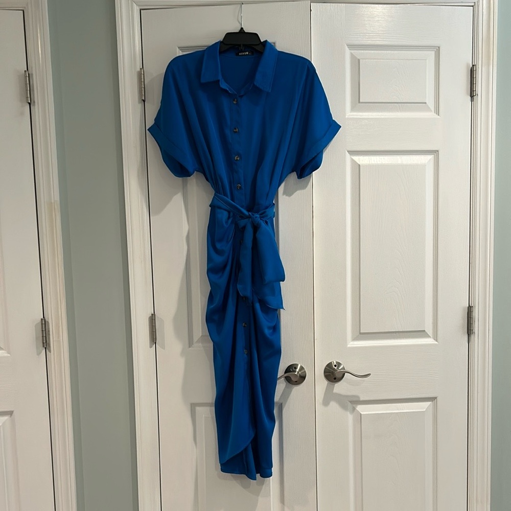 Blue Button-Down Dress - Picture 2 of 2